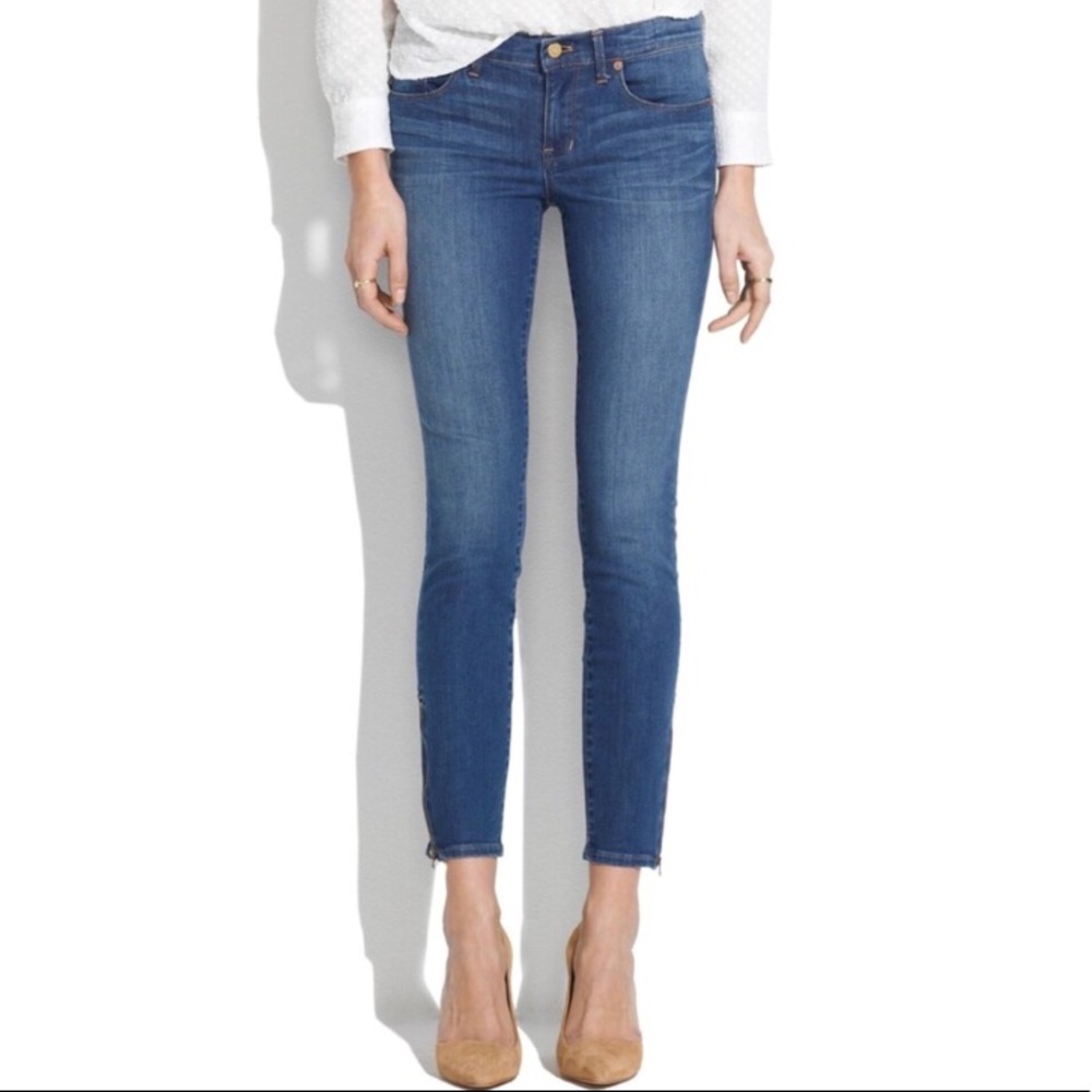 Madewell Cropped Zipper Skinny Jeans